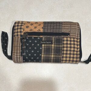 Brown Patchwork women’s  Zip Wallet